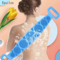 Epsilon  New arrivals wholesale different colors plastic dual side sponge scrubber belt silicone bath towel