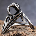 Vintage Norse Viking Stainless Steel Raven Crow Ring Gothic Odin Crow Skull Bird Animal Rings for Men Women