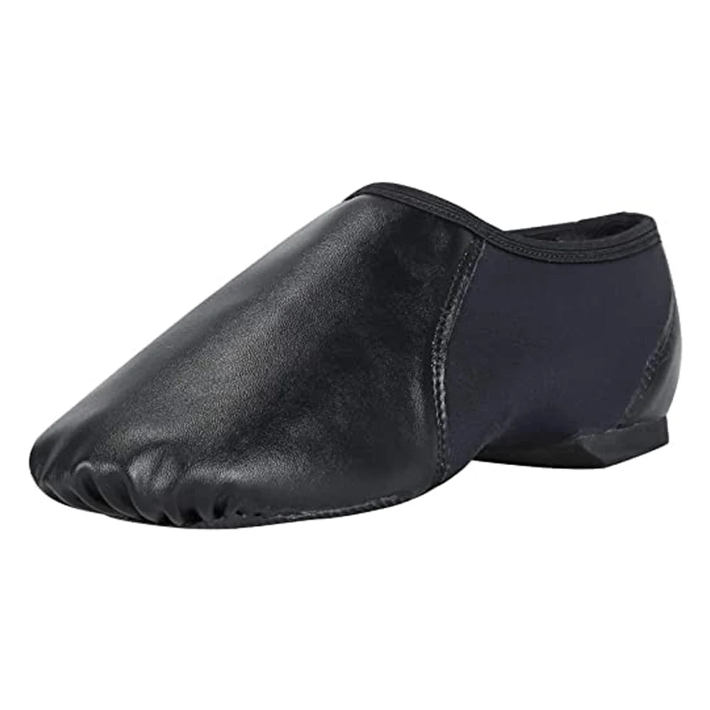 EU and US in Stock Supple Leather Jazz Shoe Slip on Dance Shoes with Circle Elastic for Girls and Boys (Toddler/Little Kid)