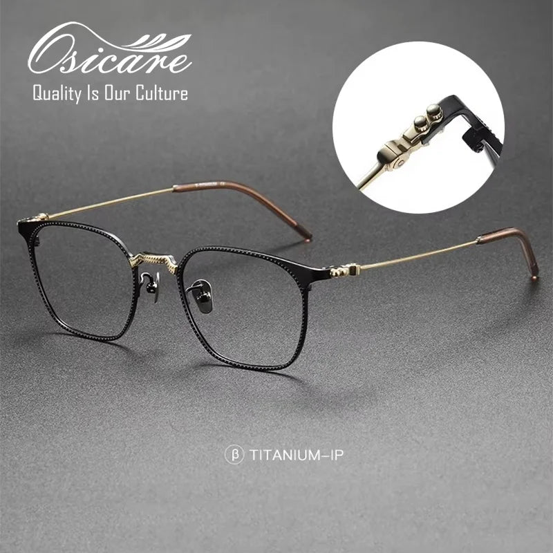Engraved Pure Titanium Optical Frames Retro Eyeglasses Fram Eye Glass Vintage Eyewear Lunette Custom Simple Metal Gafas Titanio