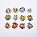 30mm Flat Back Rectangle Round Crystal Rhinestone Flower Metal Decorative Button for Clothes Shoes Bags