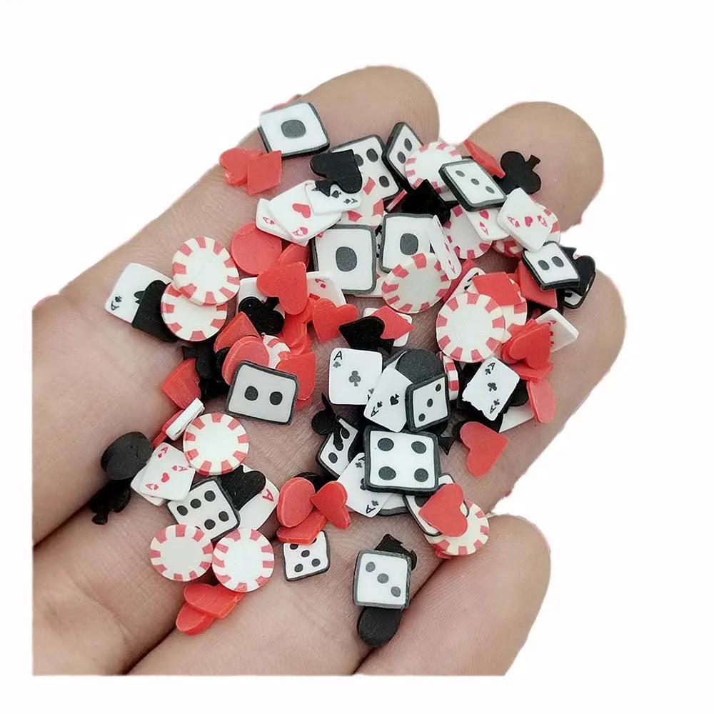 Dices Playing Games Polymer Clay for DIY Crafts 5mm Plastic Klei Mud Particles Dice 1-6 Numbers Slices