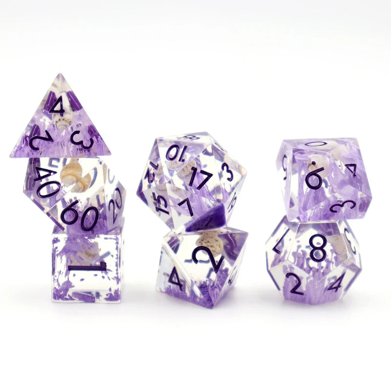 Polyhedral RPG Dice Set 16mm Resin Sharped-Edge Dungeons and Dragons Game Dice