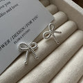 Fashion Twist Line Bowknot Shape Stud Earrings for Women 925 Sterling Silver Gifts Wholesale