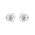 Fashion Earrings Trend 925 Silver Jewelry Rose Flower-shaped Zircon Diamond Stud Earings for Women