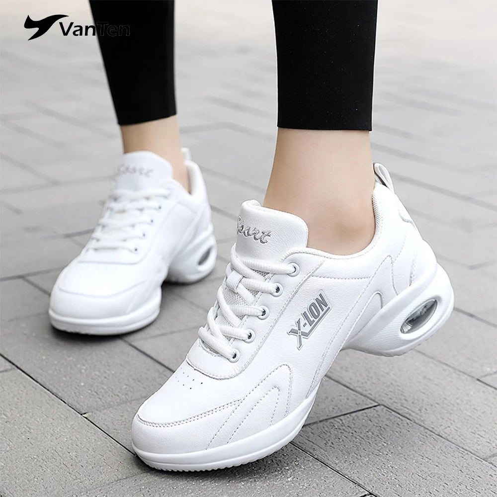 Women Dance Shoes Sports White&black Cheer Leading Shoes Campus Aerobics Shoes