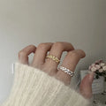 925 Sterling Silver Rope Chain Ring Accessories Women Fashion Jewelry Rings