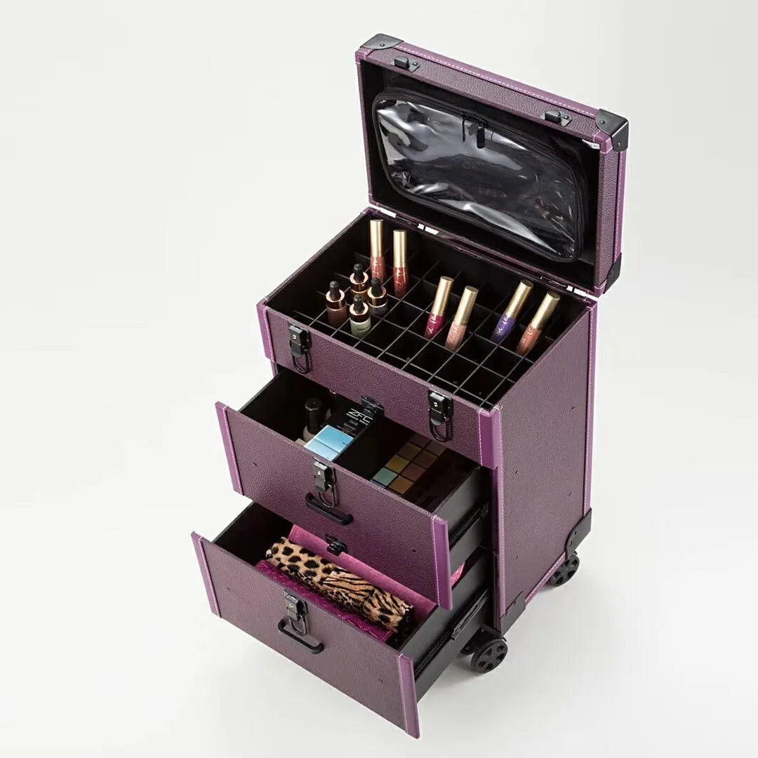 Hot Sale Storage Trolley Luggage/Multi-drawer Manicure Toolbox/Clasp Cosmetic Case/ Flexible Hairdressing Container MegaBDM