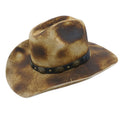 Ready to Ship High Quality Wool Felt Hard Wide Brim Western Tie Tye Cowboy Hat for Mens Womens Cowgirl Hats