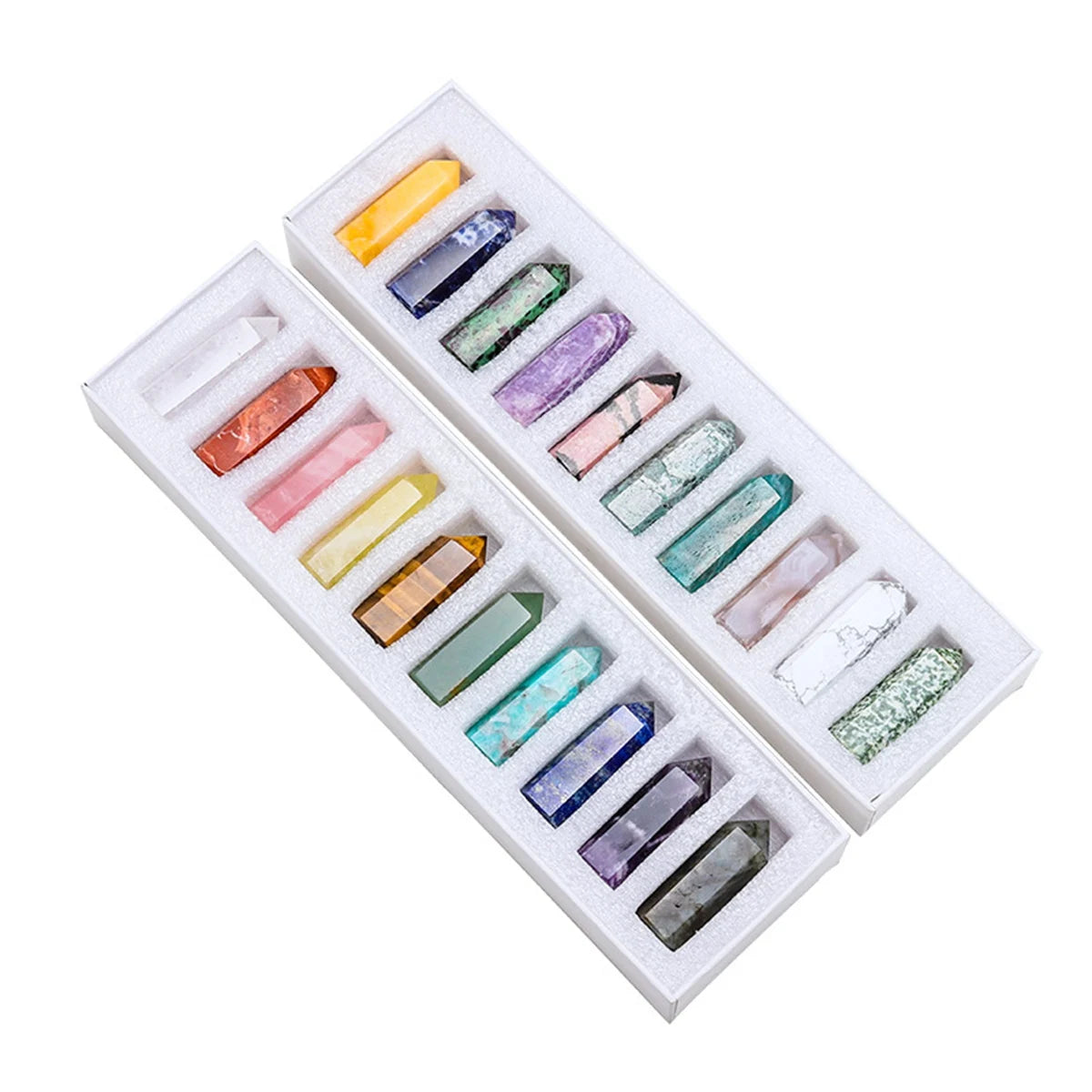 10 Pcs Set 4-5cm Natural Stone Hexagonal Column Polished Crystal Point Wand Healing Reiki Chakra Therapy Stones Wholesale