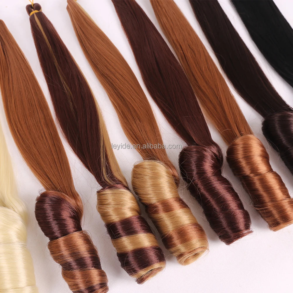 French Curls Braids Hair Extensions Yaki Curly Pre Stretched Ombre African Braiding Hair Attachment for Box Braids