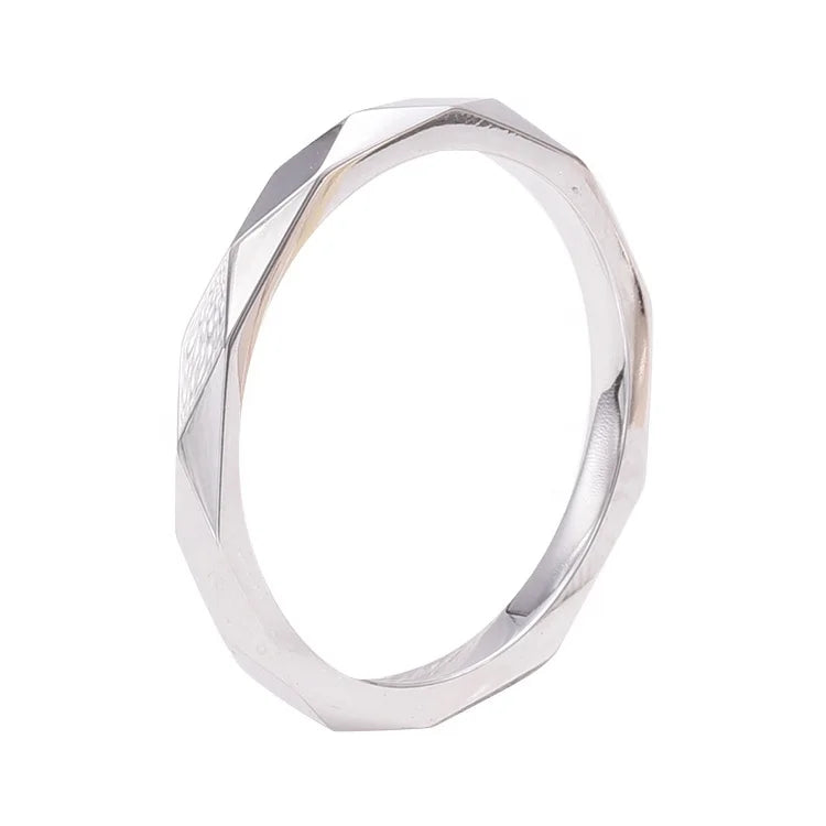 Simple Fashion Custom Cool Style Sterling Silver Personality Niche Design Gold Wedding Ring