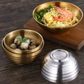 Large Polished Korean Ramen Bowl 304 Stainless Steel Eco-Friendly Double Layer Food Serving Tableware for Home Restaurant Use