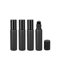 Bulk Essential Oil Bottles Matte Black 10ml Steel Ball Roll-on Perfume Glass Bottle