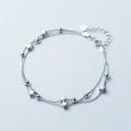 Wholesale Fashion 925 Sterling Silver Glossy Star Beads Layer Chain Bracelets Women Jewelry