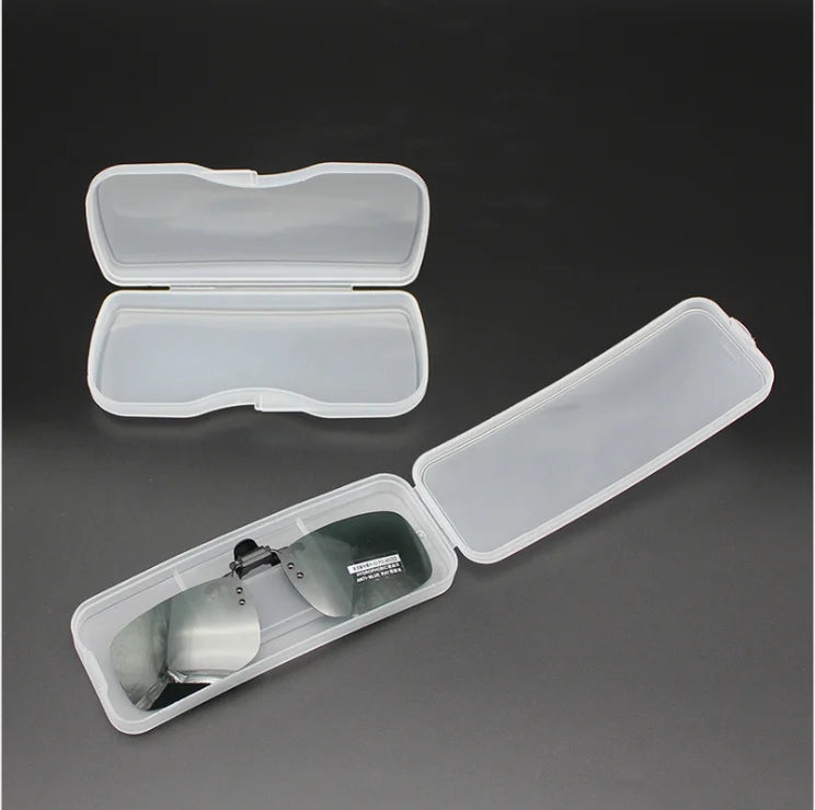 Durable Plastic Transparent Sunglasses Case Clip Glasses Box Eyewear Protector