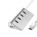 Wholesale Silver Aluminum USB3.0  Hub 4 in 1 Docking Station 4 Port Metal USB HUB Divider 4 Ports 3.0