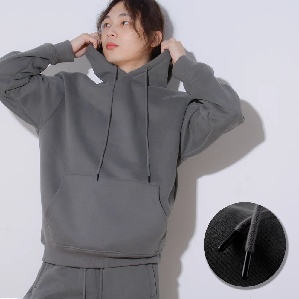 Custom Unisex Oversized 100% Cotton Hoodies Blank Plain Mens 500gsm Plus Size Pullover Hoodies With Embroidery Printed logo