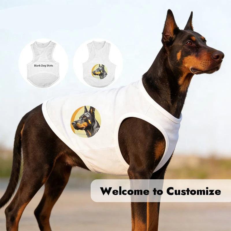 Sublimation Blank Pet Shirt Heat Transfer Dog Apparel DIY Customized Breathable Dog Clothes for Dogs Wearing