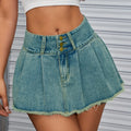Made China High-quality Fashion Design Mixed Colors Basic Women's Cotton/Polyester Denim Suspender Mini Pleated Skirt Popular