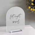 Frosted Arch Acrylic Table Number With Stand Blank DIY Wedding Sign and Holder for Centerpiece Reception Party Anniversary Event
