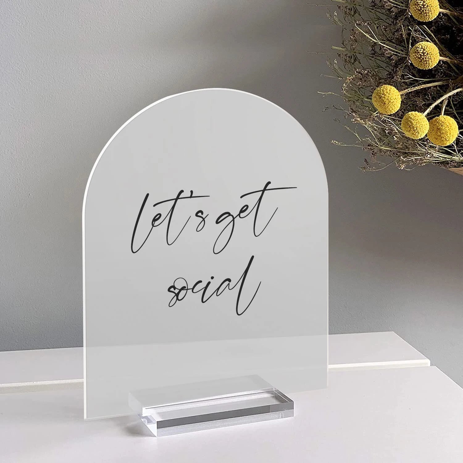 Frosted Arch Acrylic Table Number With Stand Blank DIY Wedding Sign and Holder for Centerpiece Reception Party Anniversary Event