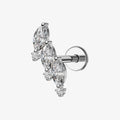 TOPOSH ASTM F136 Titanium Zircon Internally Threaded Labret Helix Flat Back Earrings Cartilage G23 Body Children Weddings Gifts