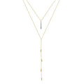2024 Ins Fashion High Quality 2 Layer Necklace Jewelry 925  Sterling Silver Bar Cz Zircon Pendant Necklace for Women