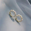 2023 Gold Wreath Earring Clip Pearl Cluster Circle Earrings with CZ Gold Copper Jewelry for Girls-for Wedding or Party