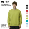 Men Sweatshirt 320gsm French Terry Custom Logo Single Color Trend Hoodie Loose Cotton O-Neck Pullover Sweatshirt Unisex
