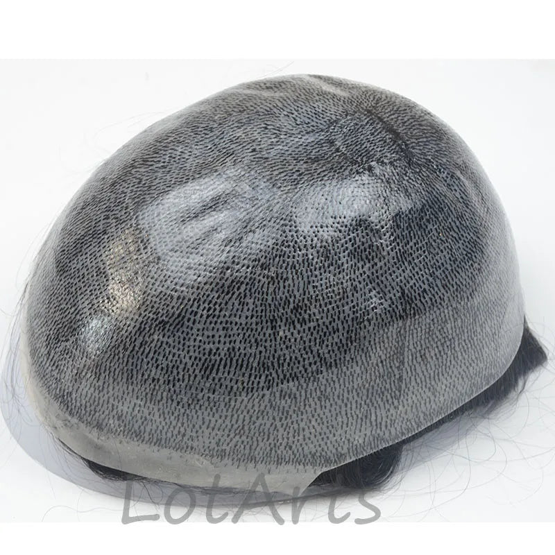 Toupee Wigs Indian Remy Hair Thin Skin Mens Hair Piece Hair Replacement System Natural Color