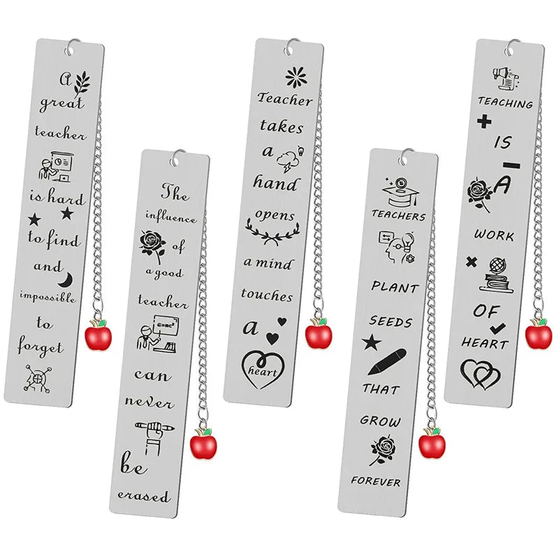 Stainless Steel Bookmark Gift Leaf Pendant Student Commemorative Bookmark Teacher's Day Souvenir Customized
