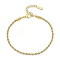 Minimalist Female Fashion Accessories Twist Gold Plated Bracelet Stainless Steel Chain Twist Bracelet