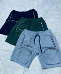 Custom Designed Men's Breathable Woven Cargo Shorts Quick-Dry Casual Knee-Length with Multi-Zipper Pockets Vintage Street Style