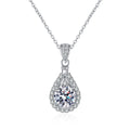Wish Jewelry Fine Fashion Jewelry Lab Created Gemstone 1/2CT Moissanite Drop Shape Pendant 925 Sterling Silver Hipster Necklace