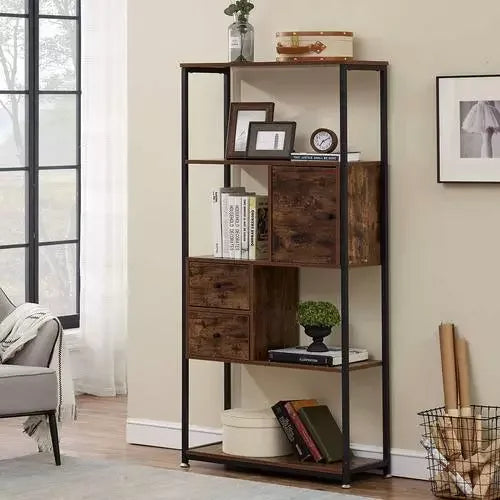 Living Room Furniture Bookcases Wholesale Multi-level Wooden Storage Rack Steel Combined Bookcases