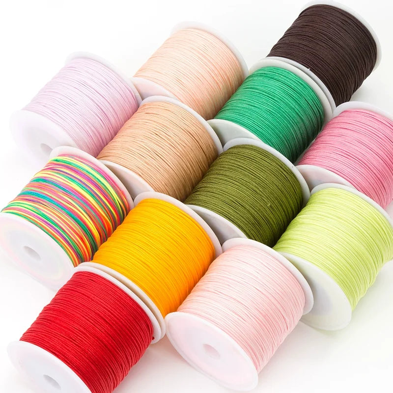 0.8mm 1.0mm Nylon Braided Cord Chinese Knot Macrame Bracelet & DIY Tassels Beading Thread for Embroidery Hand Knitting Knitting