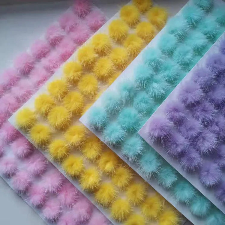 Mink Pompom Animals Fur Balls 3cm Pom Pom Sew on Knitted Scarf Shoes Accessories Real Mini 30mm Mink Fur Decoration Pompom