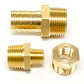 BSP Nipple Brass Male Adaptor Straight Brass Thread Pipe Fitting