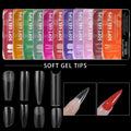 550 Pcs Full Cover White Boxed Ultra-thin Seamless Scrub Soft  Gel  X Nail Tips for Nail Extension