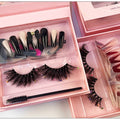 Colored False Eyelashes Set With Nails Fluffy Handmade Dramatic Decorative Christmas Faux Mink Eye Lashes