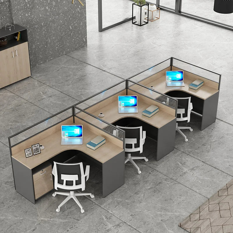 Customized High-End Modern Style Office Workstation Table Convertible 4/6/8/10 Person Desk with Drawers New Design Computer Desk