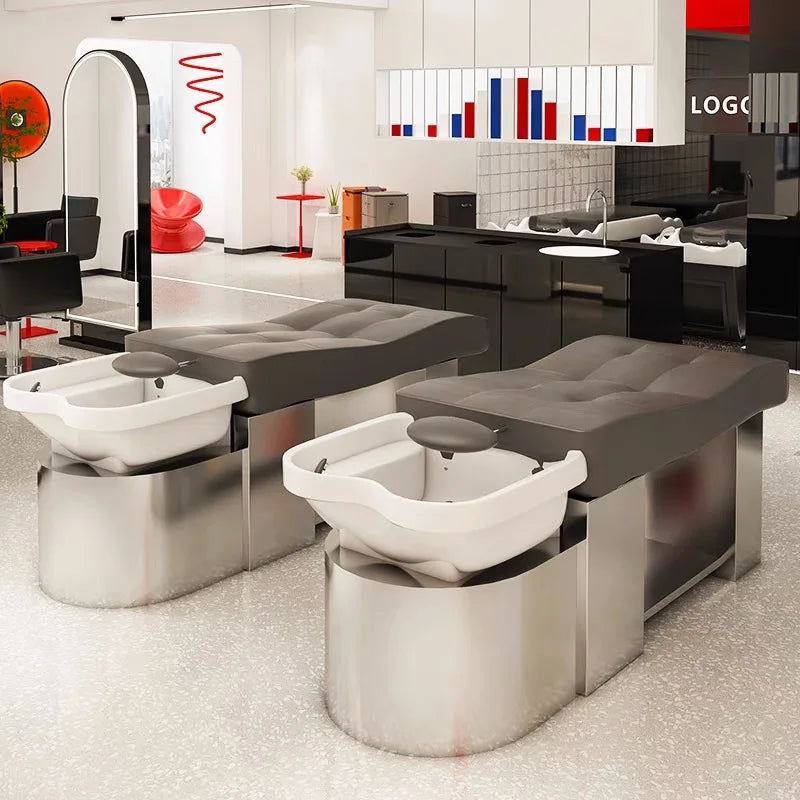 Electric washing hair shampoo bed beauty salon thai massage bed stainless steel sink basin head spa bed spa hair