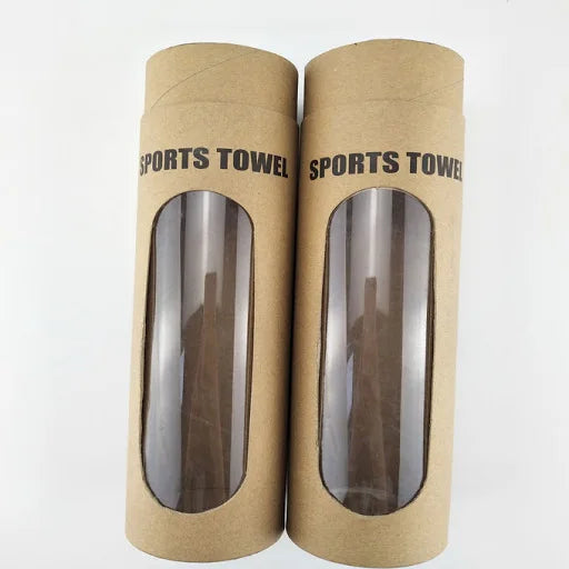 Custom Logo Kraft Paper Tube Box Cardboard Cylinder Packaging with Clear PET Window for Gift Cosmetic Towel