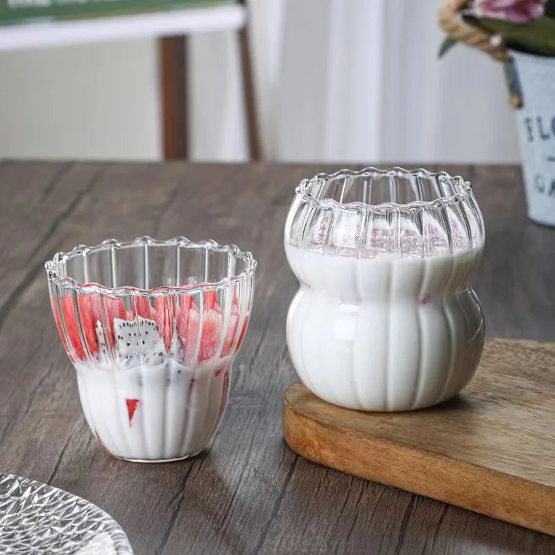Simple Coffee Cups Portable Women's Office Ice Latte Glass Cup Drinking Glass Cups