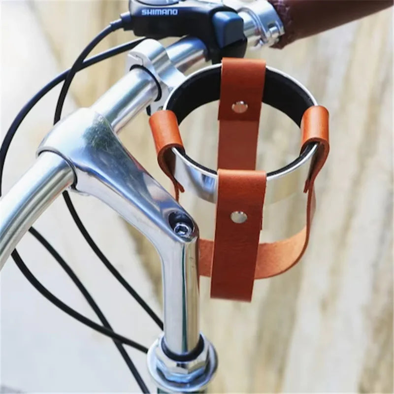 Zenos Luxury Bike Coffee & Beverage Holder PU Leather Custom Made for Motorcycle