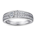 OAHLAN 925 Sterling Silver Rings 0.2Ct Heart Shaped Row Drill Cubic Zirconia Women Engagement Ring Wholesale