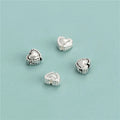 Retro 925 Sterling Sliver Peach Heart Spacer Beads 4.6*3.9mm Heart Loose Beads for Jewelry Making