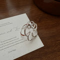 Fashion Hollow Big Flower Party Gifts Rings for Women 925 Sterling Silver Fine Jewelry