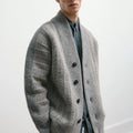 Men Winter Long Sleeve Button Cropped Knitwear Coat Manufacturer Custom Oversized Crochet Knitted Cardigan Jacket Sweater Letter